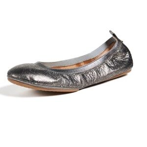 Yosi Samra foldable ballet flat in pewter metallic size 8 like new